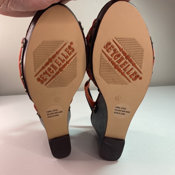 Seychelles Rock the Boat Orange Wedge Sandals - Picture 7 of 9